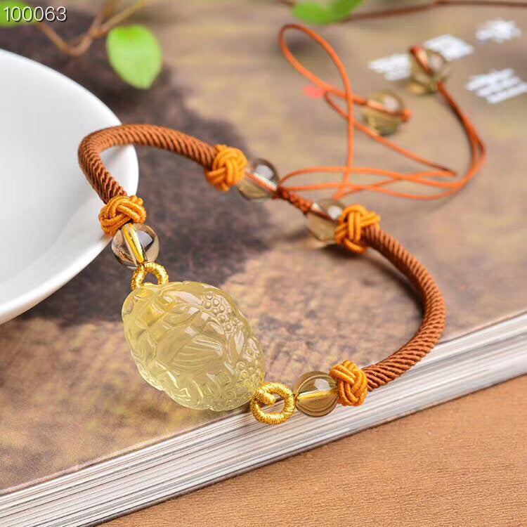 Lucky natural yellow crystal golden toad bracelet couple bracelet zodiac year fortune fortune bracelet men and women gift