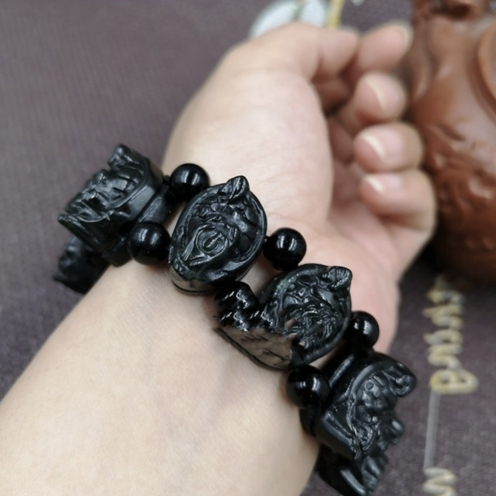 Dragon turtle bracelet natural jade black jade longevity turtle bracelet black jade bracelet jade bracelet