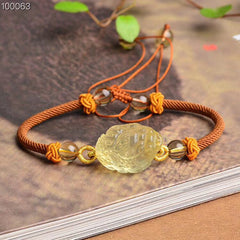 Lucky natural yellow crystal golden toad bracelet couple bracelet zodiac year fortune fortune bracelet men and women gift