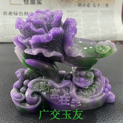 Jade Sugilite Cabbage Fortune in Hand Ornaments Baicai Tea Pet Creative Tea Ceremony Personalized Boutique Tea Toy Ornaments