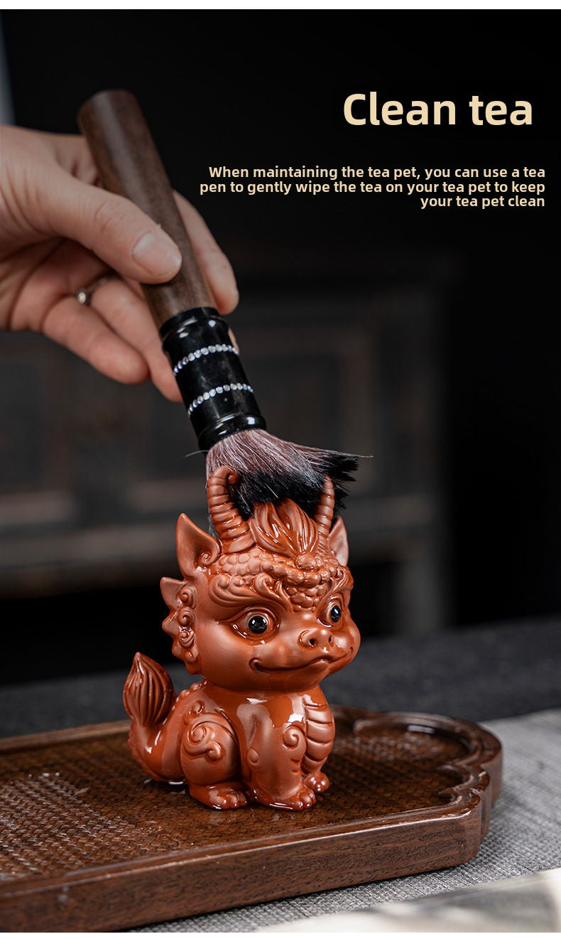 [Exquisite workmanship] Zisha tea pet dragon ornaments can attract wealth and can be used to raise fine tea and play with dual-purpose tea tables, personalized twelve zodiac dragon tea pet ornaments