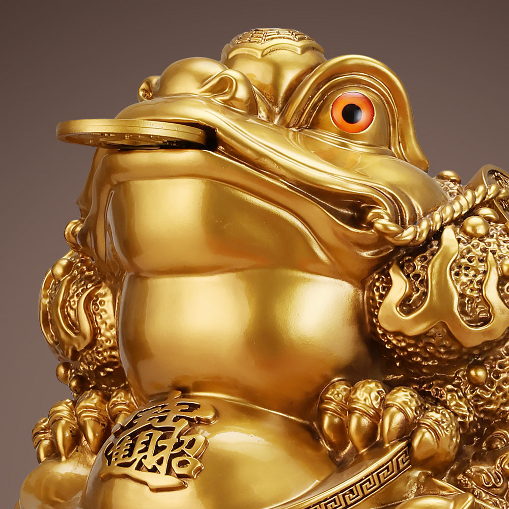 Gilded copper golden toad fortune-attracting ornaments for shops, business, golden cicada, opening gifts, office, home living room decorations