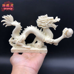 Ivory dragon auspicious dragon spitting beads ornaments zodiac dragon crafts antique shelf landscape dragon flying around the world gift decoration