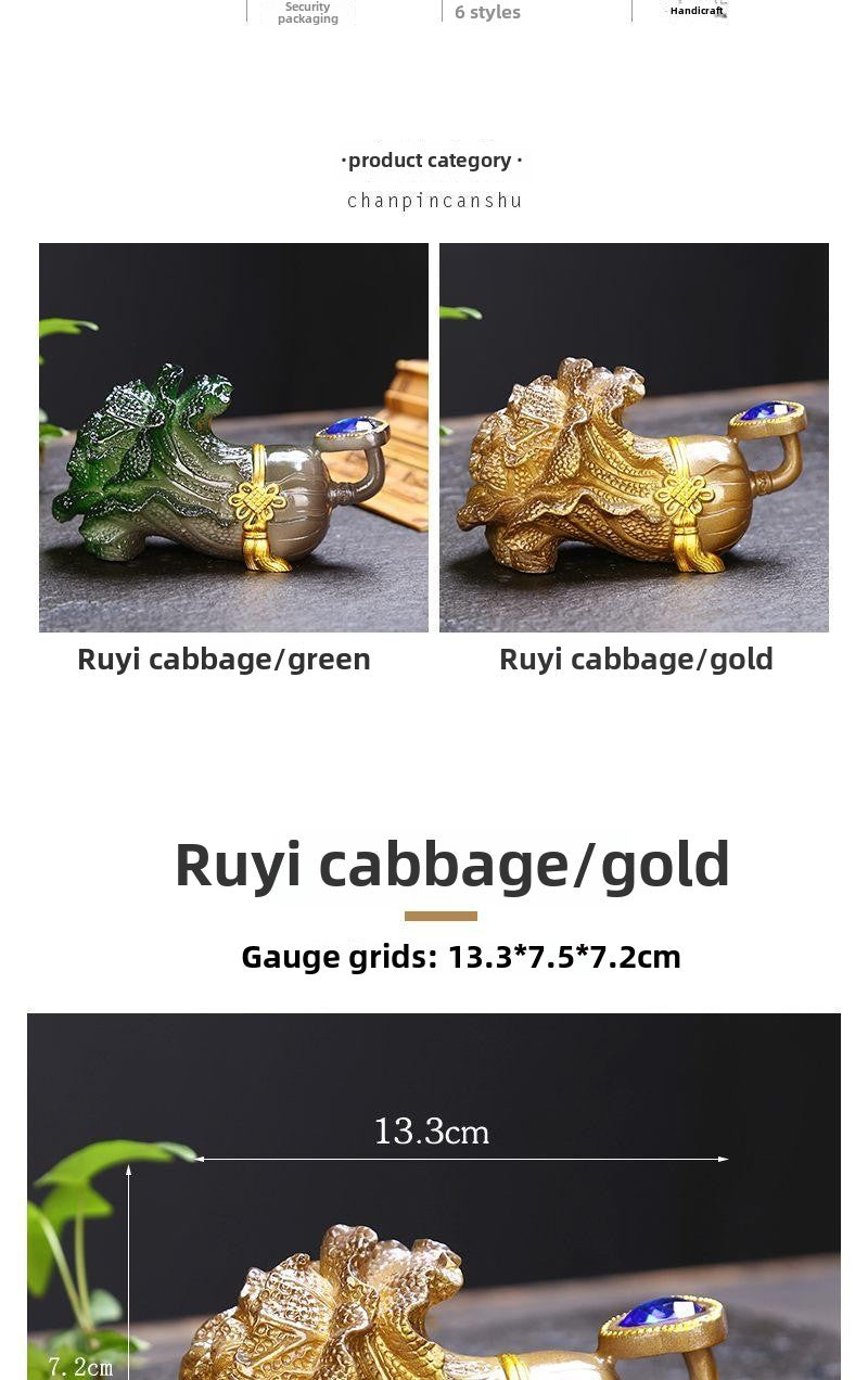 Creative tea pet color-changing ornaments to attract wealth and raise Ruyi jade cabbage tea set tea toy tea tray tea table tea ceremony accessories