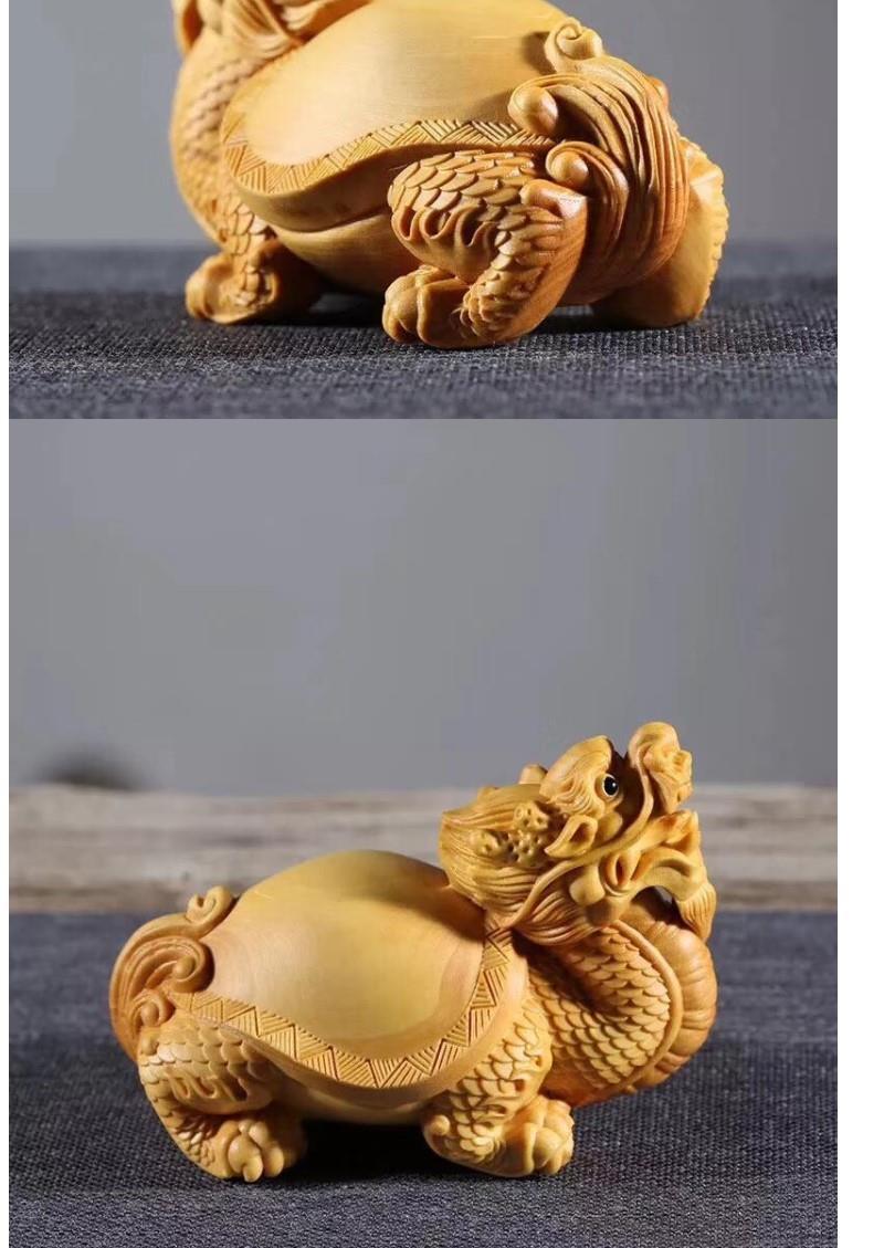 Small-leaf boxwood hand-held play fine wood carvings to attract wealth and fortune auspicious beast carvings dragon turtle tea pet car ornaments