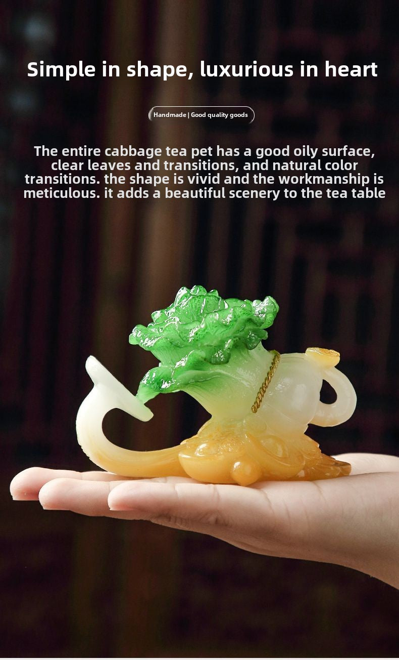 Baicai Ruyi cabbage ornaments porch tea table tea pet home living room decoration creative desk decoration ornaments