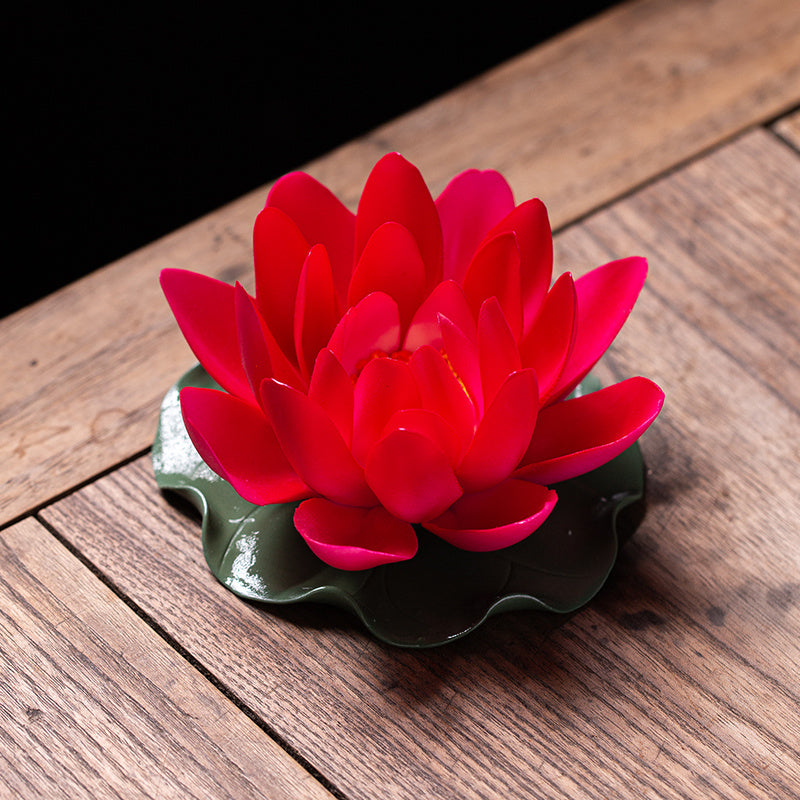 Ceramic color-changing lotus pure hand-made flower Zen ornaments can be inserted with incense Kung Fu tea ceremony color-changing tea pet tea set incense