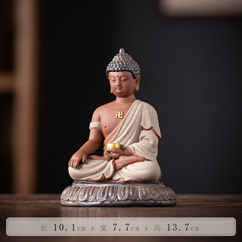 New Chinese Zen Sakyamuni Buddha small ornaments ceramic desktop Tathagata Buddha tea pet decoration crafts