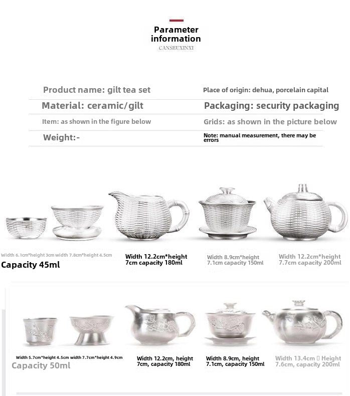 [Kaolin material] Enamel handmade ceramic silver-plated tea set 999 silver automatic tea set Kung Fu teacup tea brewing household teapot