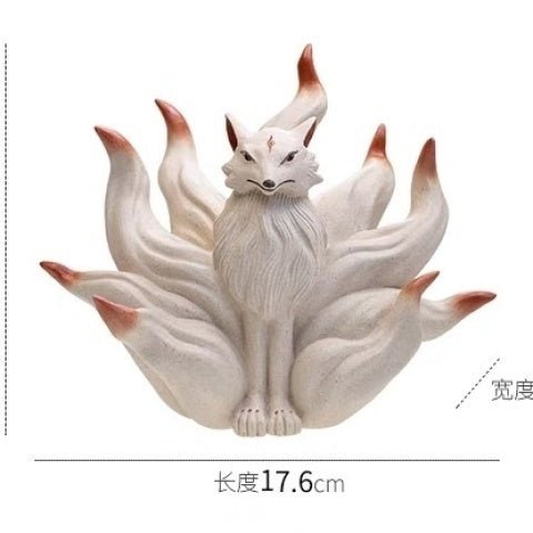 Yixing purple clay tea pet fox ornaments nine-tailed fox sculpture creative tea tray decoration accessories tea gift new