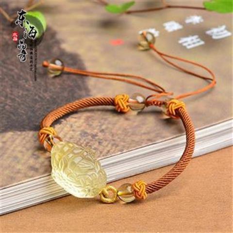 Lucky natural yellow crystal golden toad bracelet couple bracelet zodiac year fortune fortune bracelet men and women gift