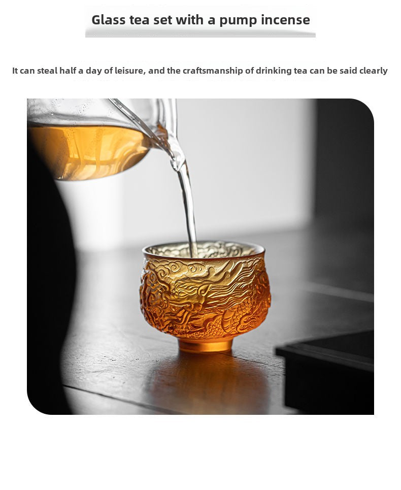 [Dragon pattern] Glazed dragon host cup single cup tea cup personal dedicated high-end tea cup gift box Kung Fu tea set light luxury cup