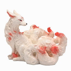 Nine-tailed fox ornaments, spirit fox hall statues, lucky fox decorations, home car coffee table desktop five immortals small ornaments