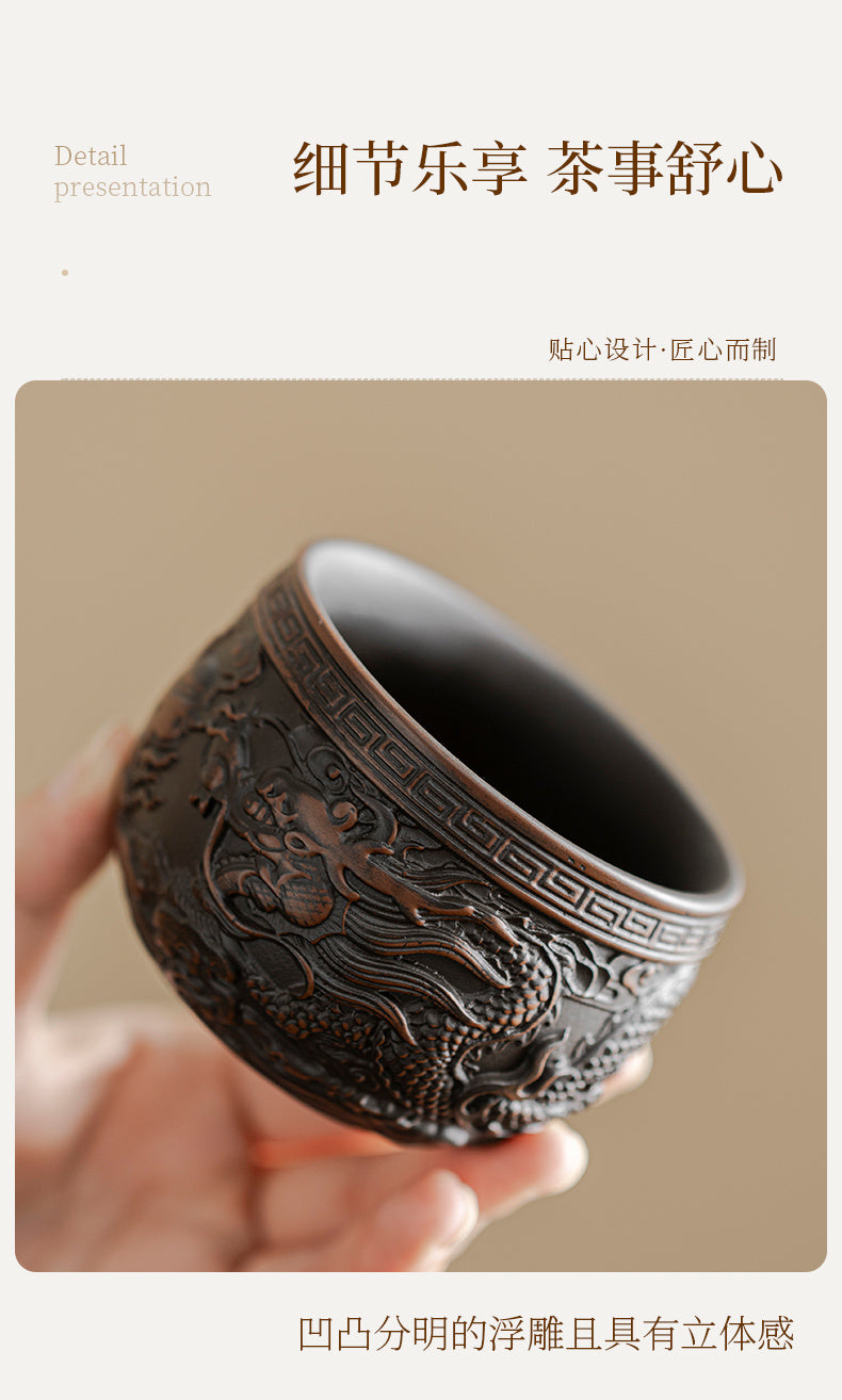 Tangfeng purple pottery host cup gift box gift home high-end personal dedicated tea drinking tea cup new tea cup