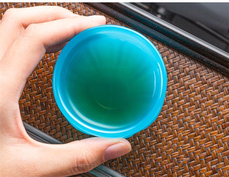 [Transparent cup body] Rongshantang Ice Blue Jade Porcelain Lotus Master Cup Tea Tasting Glass Zen Large Single Cup Jianzhan Tea Cup Kung Fu Tea Set