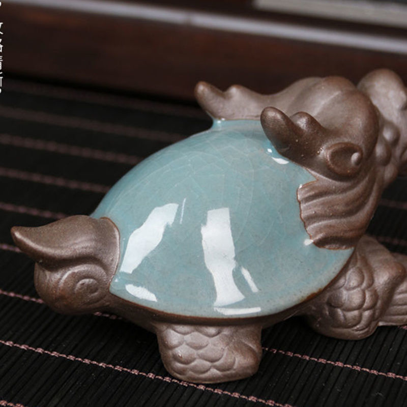 Geyao tea pet dragon turtle ornaments exquisite handmade can be raised to attract wealth cracked tea play tea ceremony accessories tea table tea tray decoration