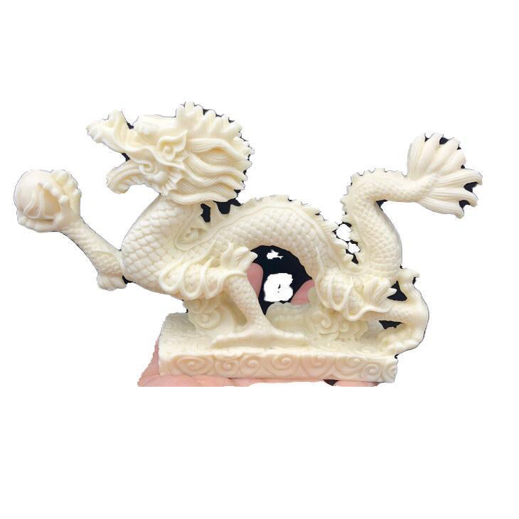 Ivory dragon auspicious dragon spitting beads ornaments zodiac dragon crafts antique shelf landscape dragon flying around the world gift decoration