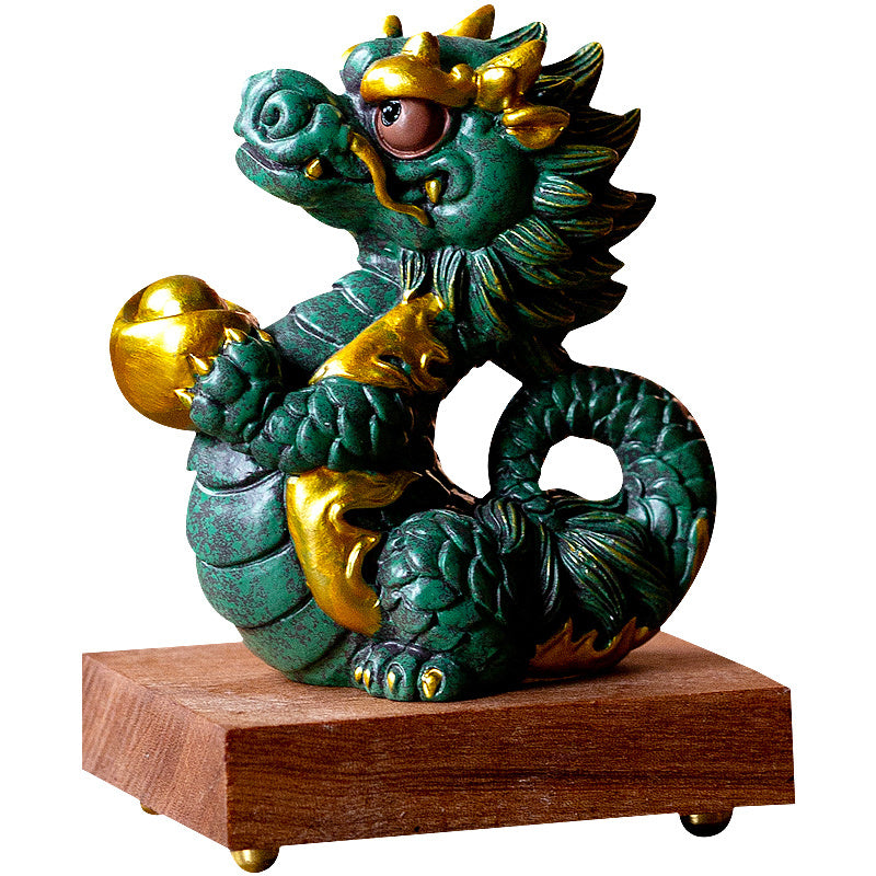 Creative twelve zodiac auspicious dragon fortune home desktop decorations tea table tea pets dragon year mascot