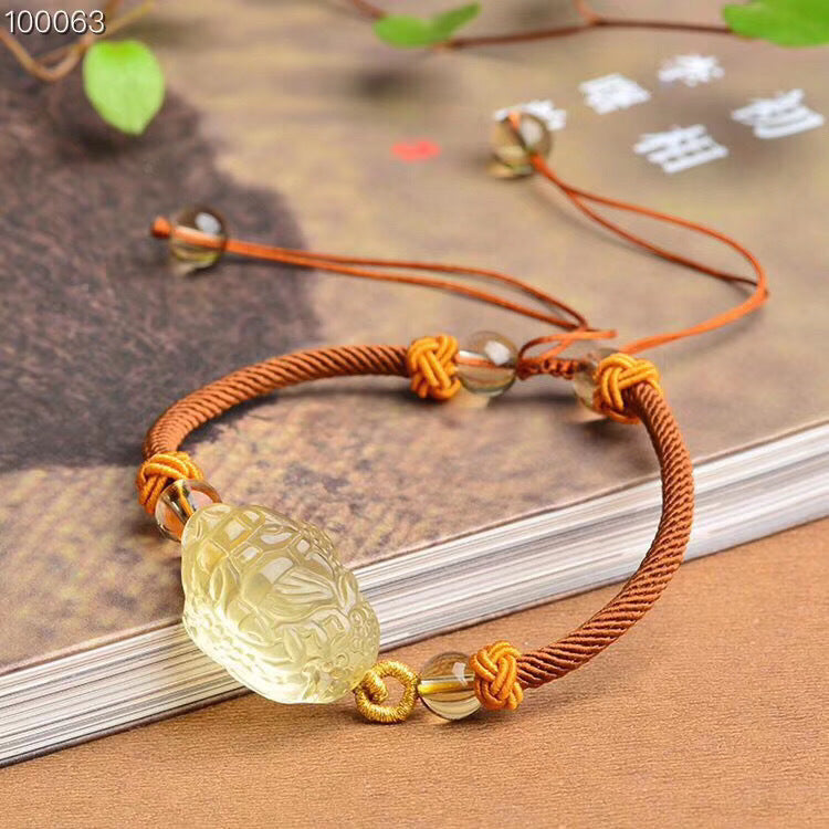 Lucky natural yellow crystal golden toad bracelet couple bracelet zodiac year fortune fortune bracelet men and women gift