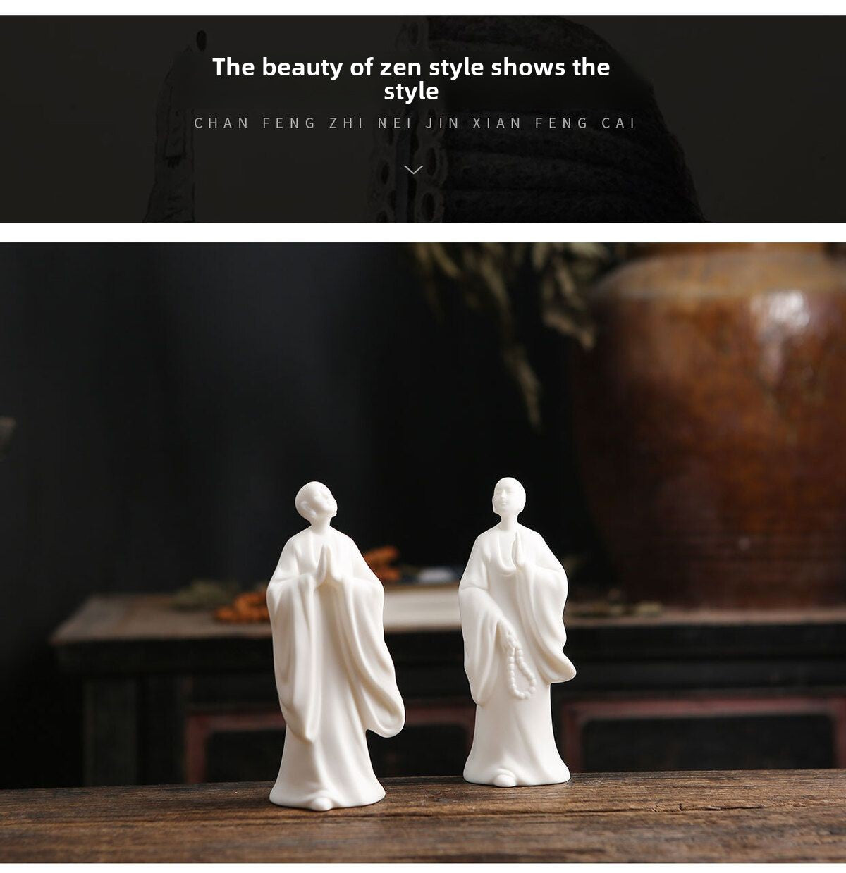 Mutton-fat jade creative tea pet ornaments ceramic Zen ornaments living room tea ceremony accessories decoration new Chinese style white porcelain figures