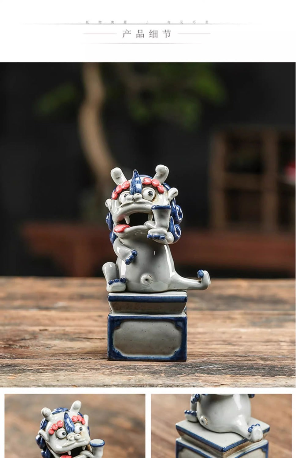 Lucky Pixiu tea pet ceramic line incense burner aromatherapy burner boutique can be raised handmade incense holder creative home accessories incense