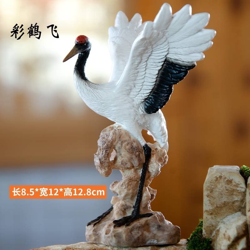 Zen ornaments crane white horse don't get angry desktop study pen holder tea pet fish tank gardening potted landscaping micro landscape