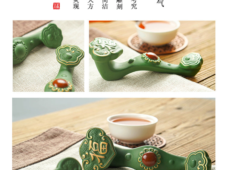 Everything is auspicious and wishful tea pets tea toys ornaments can be raised green mud tea art tea tray tea table tea set ornaments