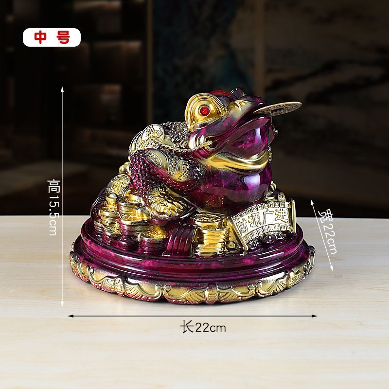 Purple Qi Donglai Lucky Golden Toad Ornaments High-end Opening Gift Office Home Shop Bar Golden Cicada Crafts