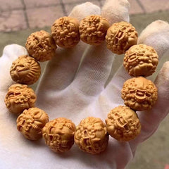 Taihang thuja zodiac bracelets, thuja carvings, pixiu Buddhist beads, hand-held bracelets, thuja wood dragon beads bracelets