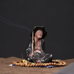 Zen purple sand creative figure Jiang Taigong fishing ornaments home living room aromatherapy burner incense holder tea pet decorations