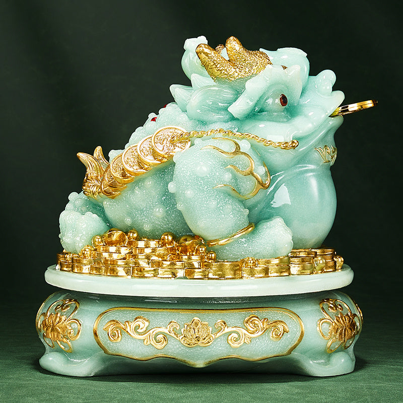 Jade golden toad ornaments to attract wealth golden cicada toad living room high-end atmosphere office table shop relocation opening gift