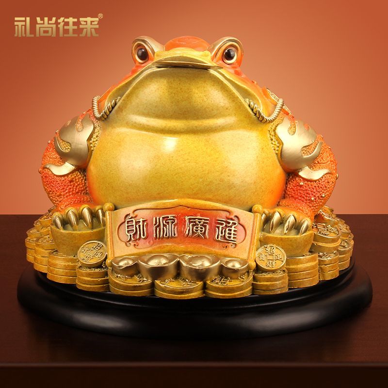 [Wealth and Prosperity] Copper Golden Toad Ornaments Brass Three-legged Golden Cicada Toad Fortune-bringing Living Room Personalized Opening Gift