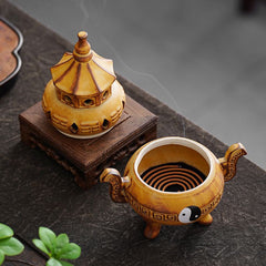 Creative Tai Chi Bagua Ceramic Aromatherapy Furnace Antique Tea Ceremony Sandalwood Agarwood Indoor Home Desktop Ornaments