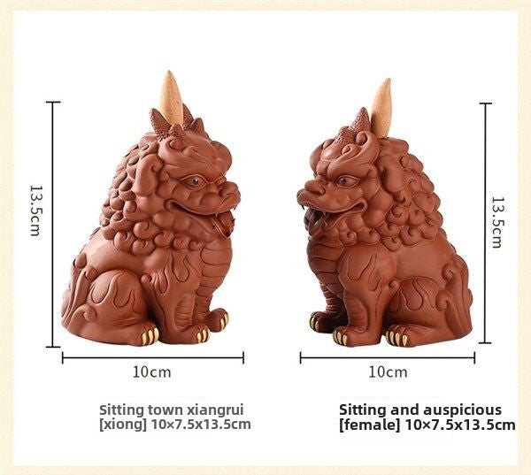 Creative backflow incense burner sandalwood burner Pixiu purple sand tea pet ornaments boutique tea table Kung Fu tea set accessories