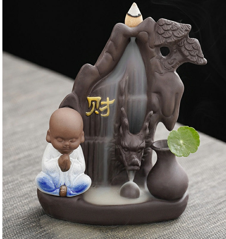 Creative tea pet purple sand backflow incense burner tea ceremony home indoor mountain stream incense ornaments sandalwood agarwood incense