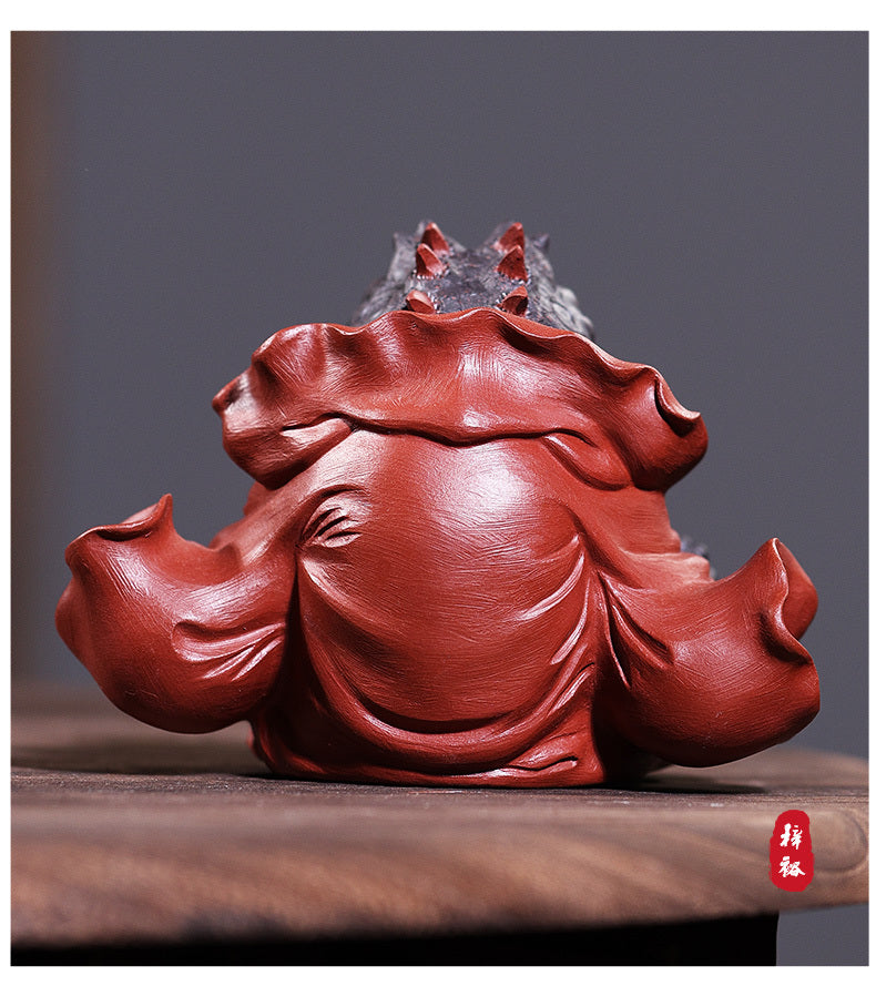 Yixing purple sand original ore tea pet ornaments boutique can raise toad fairy tea to play tea ceremony creative pure handmade Zen golden toad