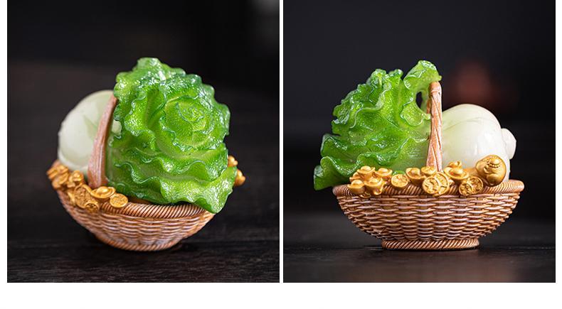 Small cabbage Baicai Ruyi ornaments tea pet tea player home office desk lucky decoration opening housewarming gift