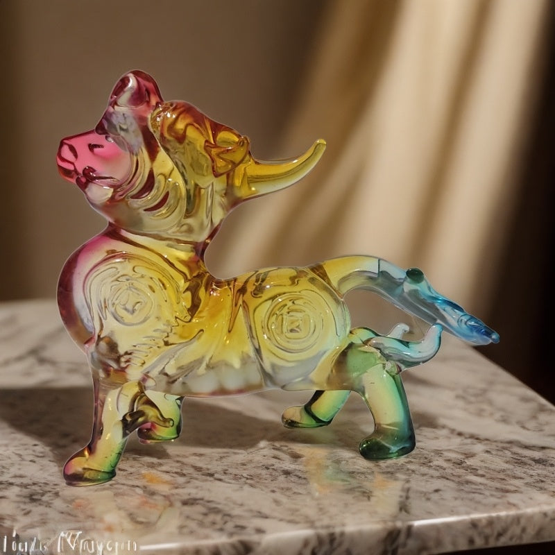 Auspicious beast crystal unicorn home living room Chinese style car office desktop fortune ornaments