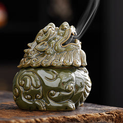 Ceramic Zen mythical beast Kirin plate incense burner mugwort agarwood Suan Ni sandalwood incense burner tea pet creative ornaments