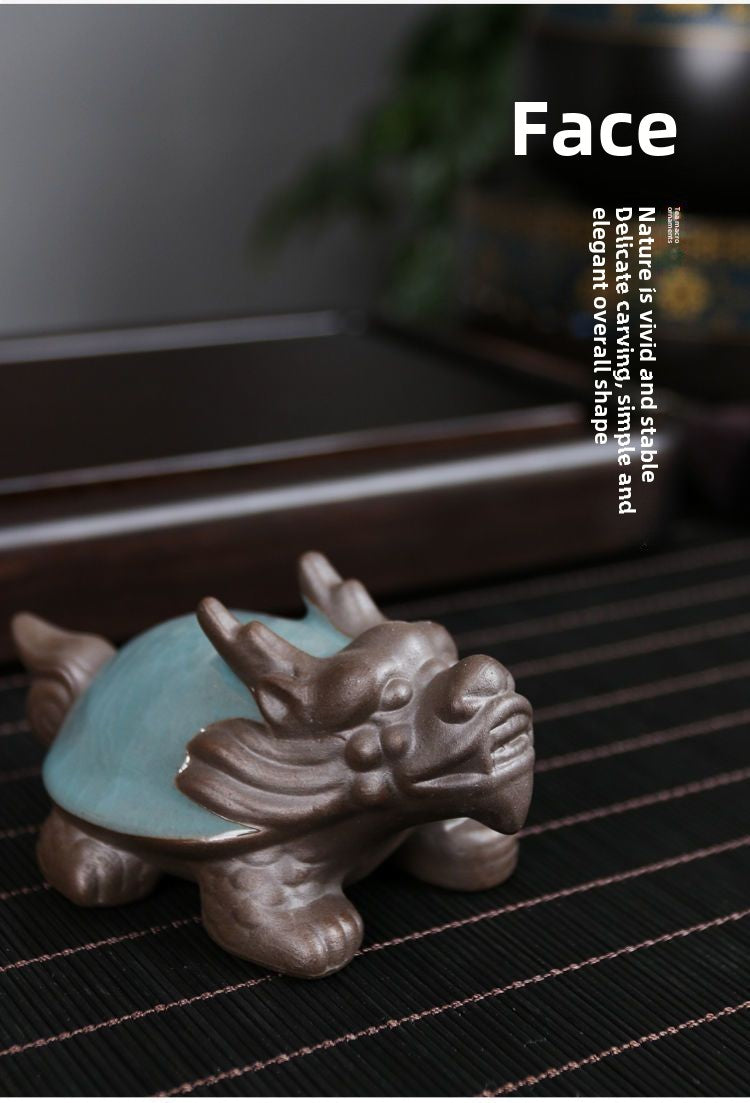 Geyao tea pet dragon turtle ornaments exquisite handmade can be raised to attract wealth cracked tea play tea ceremony accessories tea table tea tray decoration