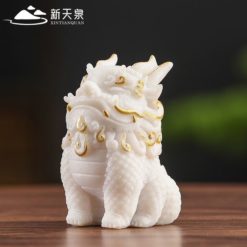 Sandstone lucky Pixiu desktop ornaments God of Wealth office workstation decoration desktop national trend ornaments Kirin cute