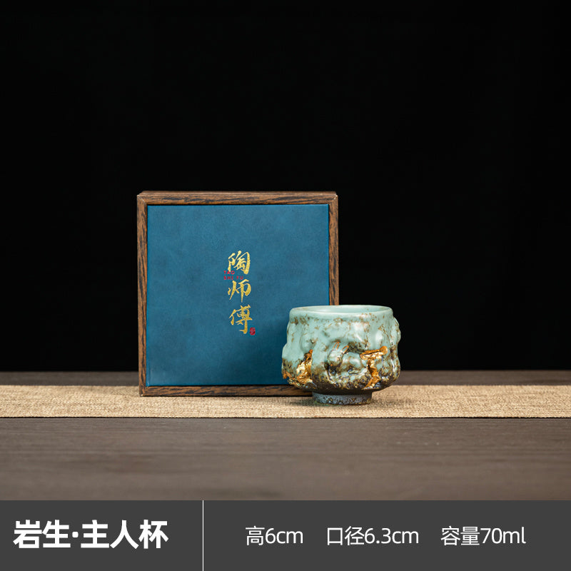 Master Cup Dunhuang Rabbit Master Cup Jianzhan Handmade Cultural and Creative Cup Gold-painted High-end Retro Tea Cup Tea Cup Gift Box