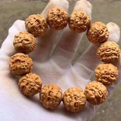 Taihang thuja zodiac bracelets, thuja carvings, pixiu Buddhist beads, hand-held bracelets, thuja wood dragon beads bracelets