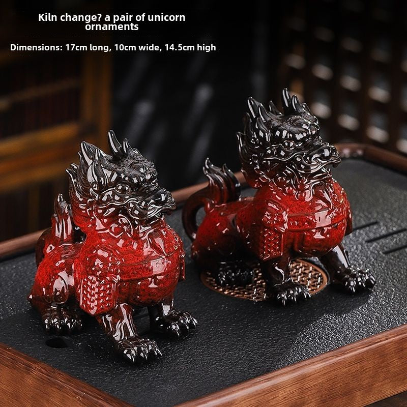 Kirin ornaments Chinese retro tea pet