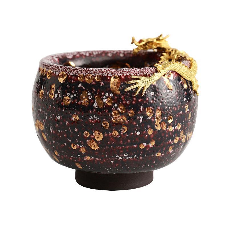 Oriental Golden Dragon ... Wood-fired handmade ceramic tea cup for men, high-end Kung Fu single personal tea cup for drinking tea, master cup