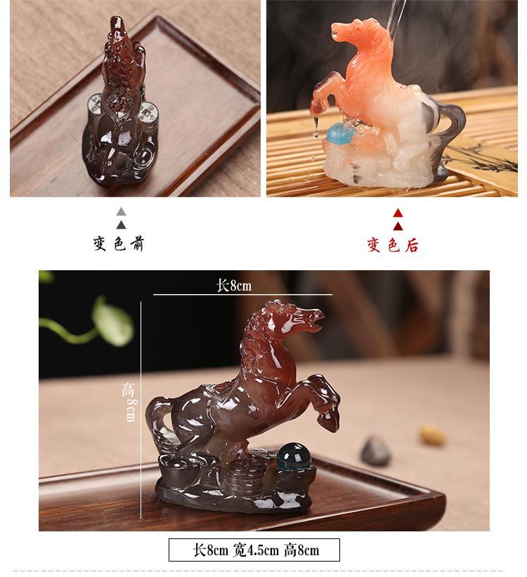 12 Chinese Zodiac Animals Rat Ox Tiger Rabbit Dragon Snake Horse Sheep Monkey Chicken Dog Pig Color Changing Tea Playing Tea Pet Ornaments Tea Tray