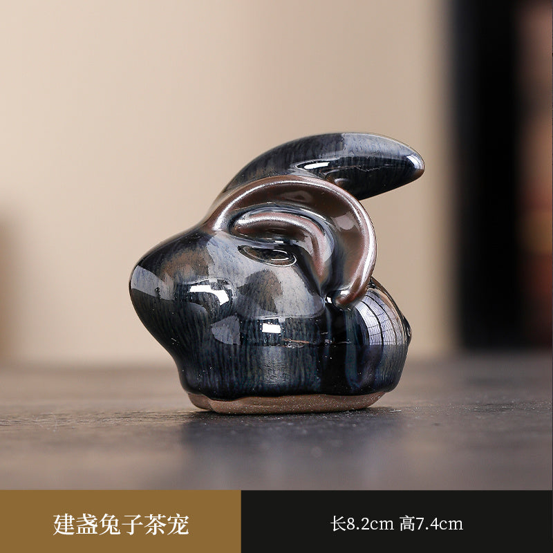 Jianzhan crane tea pet ornaments high-end tea table living room home decoration tea ceremony rabbit ornaments tea play accessories