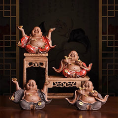 New Chinese Zen ceramic Maitreya Buddha ornaments living room porch desk Buddha statue decoration tea room desktop tea pet