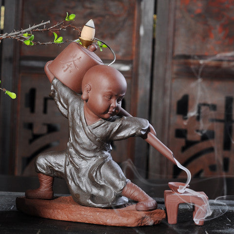 Creative Backflow Incense Kung Fu Monk Tea Master Lazy Tea Strainer Tea Filter Purple Clay Tea Pet Ornament Tea Set Accessories Tea Filter