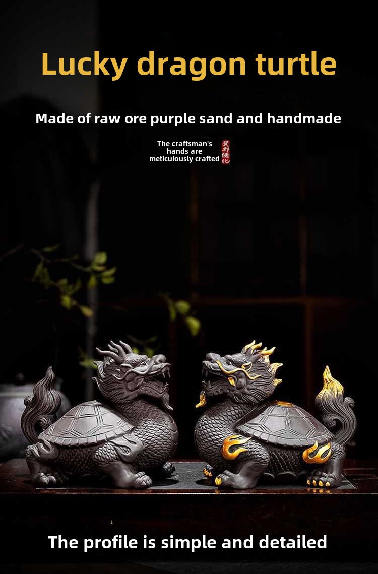 Purple sand tea pet ornaments can be used for home use to attract wealth, dragon turtle, pixiu, golden toad, office tea toys, fine tea ceremony accessories